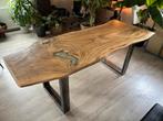 Authentieke Boomstam Eettafel uit Bali van Suar hardhout, Ophalen, Gebruikt, 100 tot 150 cm, Teakhout