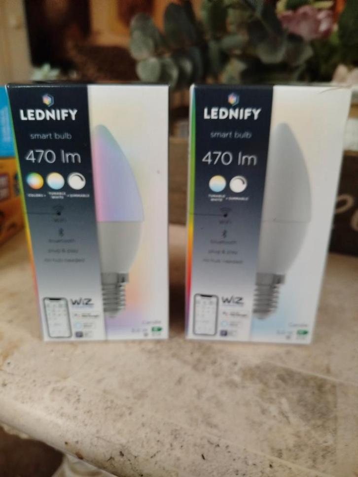 Lednify Smart Bulb 470lm - WiZ Fitting - 2 lampenfittingen, Huis en Inrichting, Lampen | Losse lampen, Nieuw, Led-lamp, Minder dan 30 watt