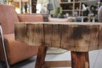Robuuste ronde houten  bijzettafel plantentafel boomstam, Huis en Inrichting, Tafels | Bijzettafels, Ophalen, Nieuw, 55 tot 75 cm