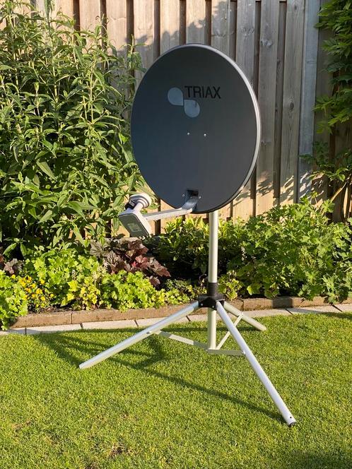 Satellietschotel met duo kop en ontvanger, Audio, Tv en Foto, Schotelantennes, Gebruikt, (Schotel)antenne, Ophalen of Verzenden