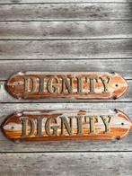 2 scheepsnaam borden messing letters, Ophalen of Verzenden, Gebruikt, Overige typen