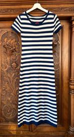 Jurk blauw/wit gestreept mt M/L, mix van cashmere en viscose, Maat 38/40 (M), Blauw, Ophalen of Verzenden, Gedragen
