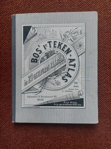 BOS' 1e TEKEN - ATLAS 22e druk 1936. beschikbaar voor biedingen