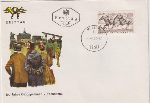 Oostenrijk 1963 100 jaar Paardenrennen in Freudenau, Postzegels en Munten, Postzegels | Eerstedagenveloppen, Onbeschreven, Europa