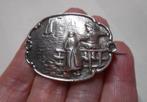 Zilveren antieke broche  Hollands Tafereel nr.1126, Verzenden, Zilver, Broche