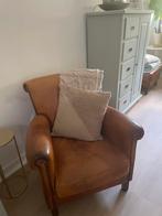 Schapen lederen fauteuils en hocker tekoop, Huis en Inrichting, Fauteuils, Ophalen, Gebruikt, Klassiek/modern/tijdloos kwaliteit.