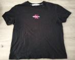 MOOI zwart shirt met rose tekst merk CALVIN KLEIN, Maat 38/40 (M), Zwart, Ophalen of Verzenden, Zo goed als nieuw