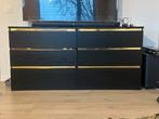 Zwarte malm ladekast, Huis en Inrichting, Kasten | Ladekasten, Ophalen, 100 tot 150 cm, 5 laden of meer, Zo goed als nieuw