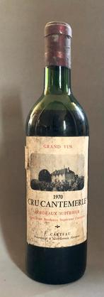 1970 Cru Cantemerle Bordeaux Superieur, Frankrijk, Ophalen of Verzenden, Zo goed als nieuw, Rode wijn