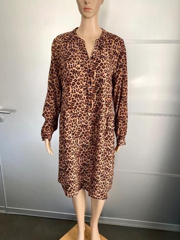 J206 Kaffe mt 42=L jurk blouse-jurk jurkje beige/bruin/zwart beschikbaar voor biedingen