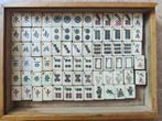 Oud Mahjong spel van been en bamboe, Hobby en Vrije tijd, Gezelschapsspellen | Bordspellen, Drie of vier spelers, Ophalen of Verzenden