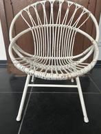 Rotan Rohé fauteuil stoel wit riet retro vintage, Huis en Inrichting, Fauteuils, Ophalen of Verzenden, Gebruikt