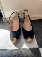 Suede zwarte espadrilles met sleehak maat 39, Kleding | Dames, Schoenen, Ophalen, Zwart, Zo goed als nieuw, Espadrilles of Moccasins