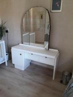 kaptafel antiek (vintage) met drieluik spiegels, Huis en Inrichting, Tafels | Kaptafels, Ophalen, Gebruikt, 100 tot 150 cm, 150 tot 200 cm