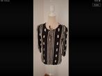 Dreamstar blouse top zwart ecru maat M met vetersluiting 3/4, Ophalen of Verzenden, Zo goed als nieuw, Maat 38/40 (M), Zwart