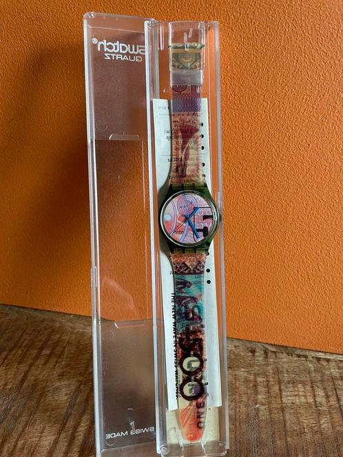 Swatch 1991 nieuw in doos GG110 Franco, Sieraden, Tassen en Uiterlijk, Horloges | Heren, Nieuw, Polshorloge, Swatch, Kunststof