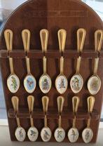 Stainless steel Gold Plated Vogel Lepels op Rek, Ophalen of Verzenden