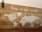 Houten Wereldkaart Wanddecoratie 140x80, Ophalen, Zo goed als nieuw