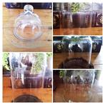 Stolp handgeblazen diverse maten ge-etst onderbord stolpen, Antiek en Kunst, Ophalen of Verzenden