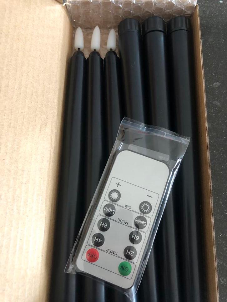 Kaarsen met Afstandsbediening - Zwart, Huis en Inrichting, Woonaccessoires | Kandelaars en Kaarsen, Nieuw, Kaars, Minder dan 25 cm