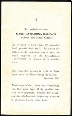 Dagevos Maria overl 1962 Den Haag 61 jaar, Ophalen of Verzenden, Bidprentje