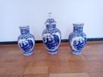 Kaststel Delfts blauw vazen / molen + boot afbeelding, Antiek en Kunst, Ophalen