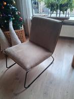 Stoel met zwart metalen frame bruin/taupe, Ophalen, Zo goed als nieuw, Bruin, Eén