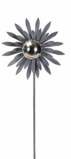 BLOEM OP STEKER - ZINK DESIGN - RVS BOL, Tuin en Terras, Ophalen of Verzenden, Nieuw