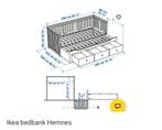 Ikea Hemnes bed, Gebruikt, 90 cm, Tweepersoons, Ophalen of Verzenden