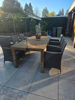 Teakhouten tuinset met kussens, Tuin en Terras, Tuintafels, Ophalen, Gebruikt, Rechthoekig, Teakhout