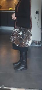 Leren tas koeienhuid, Ophalen, Zo goed als nieuw, Bruin, Handtas