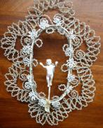 SUPER antiek Frans kralen ornament met porseleinen engeltje, Antiek en Kunst, Curiosa en Brocante, Ophalen of Verzenden