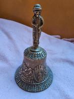 Antieke bronzen bel jacher met hond boswachter ca 1920, Antiek en Kunst, Antiek | Koper en Brons, Ophalen of Verzenden