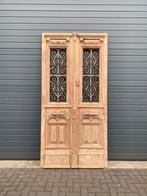 Grote antieke dubbele deur met smeedijzer, Ophalen of Verzenden, Gebruikt