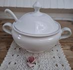 Grote Portugese vintage off white terrine met soeplepel, Ophalen of Verzenden