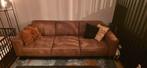 Cognac leren 3-zits bank - 230 cm, Huis en Inrichting, Banken | Bankstellen, Ophalen, Gebruikt, Driepersoons, Rechte bank