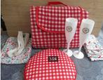picknick: kleed, roodwit geblokt, isolatie rugtas met inhoud, Ophalen of Verzenden