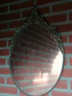 Antieke ovale spiegel met koperen rand, Antiek en Kunst, Antiek | Spiegels, Ophalen, Ovaal, Minder dan 50 cm, Minder dan 100 cm