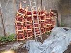 Partij stoelen met hout en ijzer zie foto, Huis en Inrichting, Stoelen, Ophalen, Gebruikt, Hout, Vijf, Zes of meer stoelen