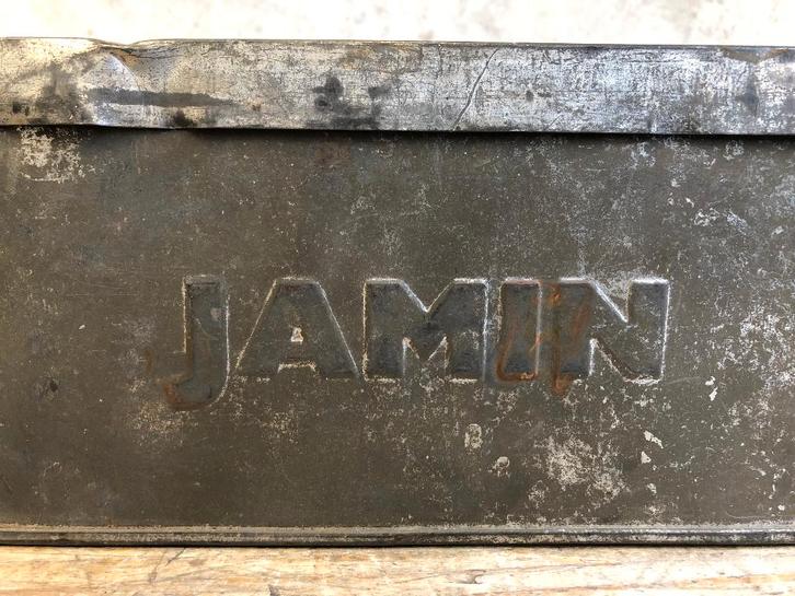 Oud vintage snoepblik | winkelblik snoepwinkel Jamin brocant, Verzamelen, Blikken, Gebruikt, Overige, Overige merken, Ophalen of Verzenden