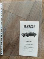 Mazda Prijslijst 1974 - Zeldzaam!, Mazda, Ophalen of Verzenden, Zo goed als nieuw, Mazda