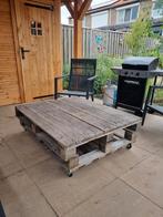 Pallet tafel op wielen, Ophalen, Zo goed als nieuw, Rechthoekig, Hout
