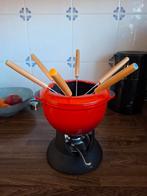 Rood gietijzeren fondueset met brander, Ophalen of Verzenden, Brander, Fondueset