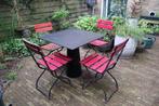 Set van vier tuinstoelen / terrasstoelen Amstelbier. Vintage, Inklapbaar, Gebruikt, Ophalen