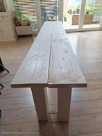 Wit gebeitste steigerhouten sidetable 222x40x72 cm, Huis en Inrichting, Tafels | Sidetables, Ophalen, Zo goed als nieuw, 25 tot 50 cm