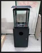 Vuurtafel-zuil met RVS brander en glazen ombouw, Ophalen, Nieuw