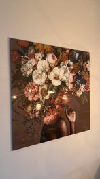 Glasschilderij vrouw met bloemen, Ophalen