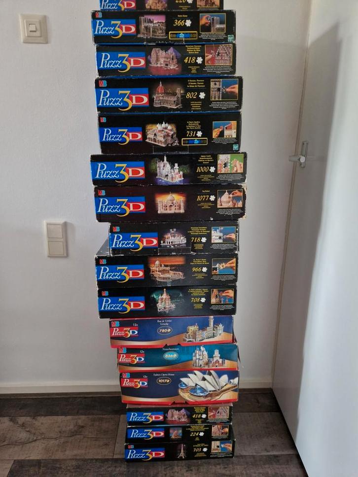 Stapel 3D Puzzels - Puzz 3D, Hobby en Vrije tijd, Denksport en Puzzels, Gebruikt, Rubik's of 3D-puzzel, Meer dan 1500 stukjes