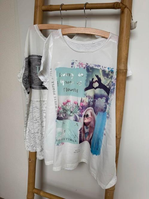 Twee meisjes t-shirt met opdruk maat 158/164 C&A, Kinderen en Baby's, Kinderkleding | Maat 158, Zo goed als nieuw, Meisje, Shirt of Longsleeve