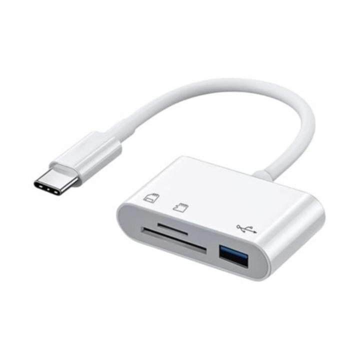 USB C card reader kaartlezer SD en TF/micro-SD. On-The-Go, Computers en Software, Geheugenkaartlezers, Nieuw, Ophalen of Verzenden